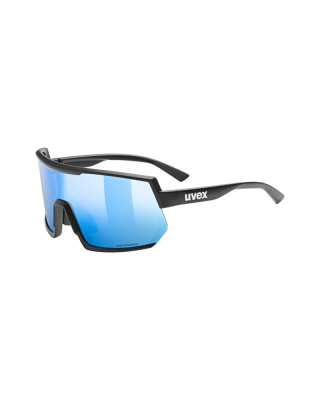 Sunglasses UVEX sportstyle 235 P, black matt, polarvision mir. blue